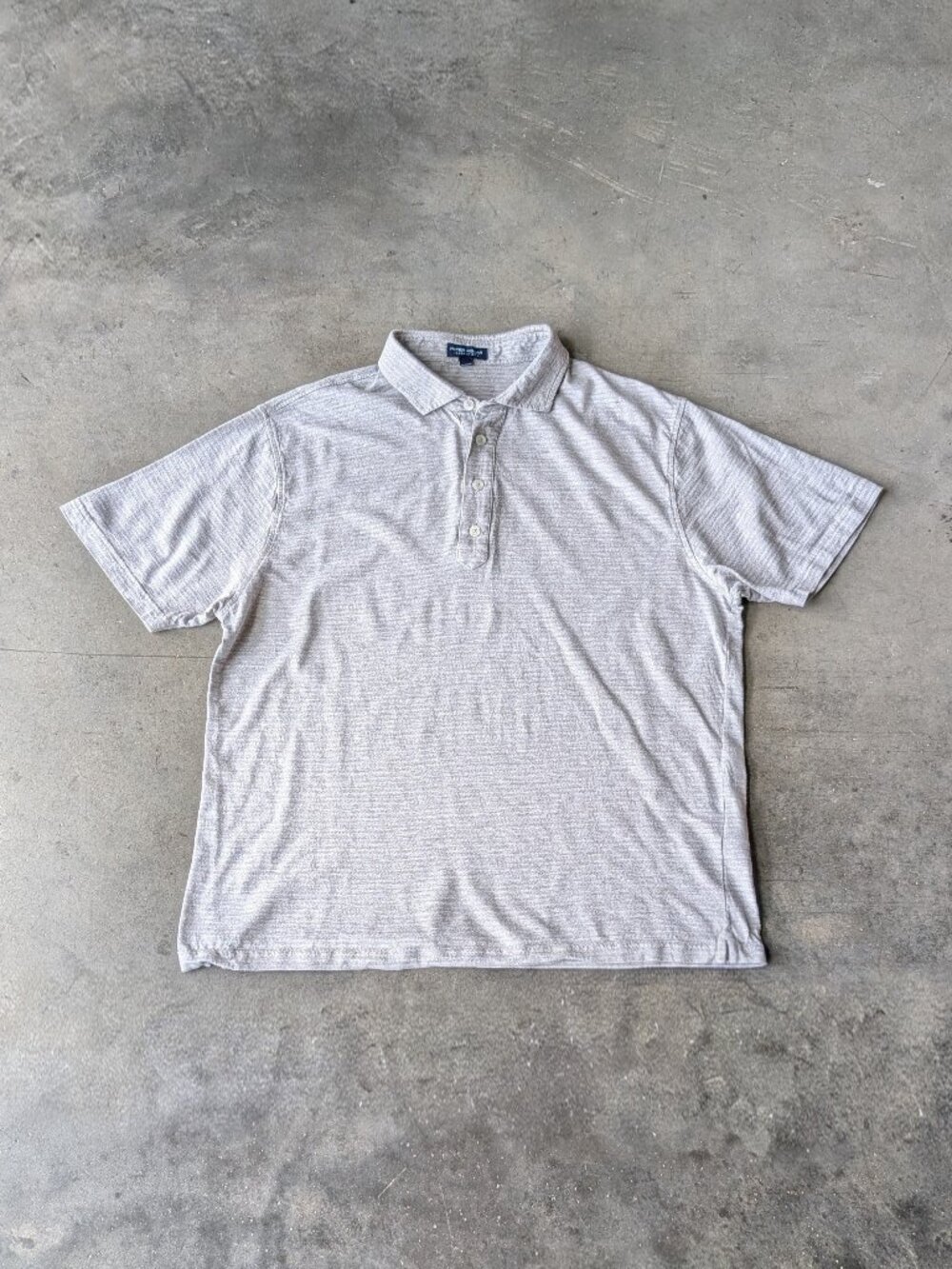 Peter Millar Crown Crafted Tidewater Gray Striped Short Sleeve Polo Shirt large